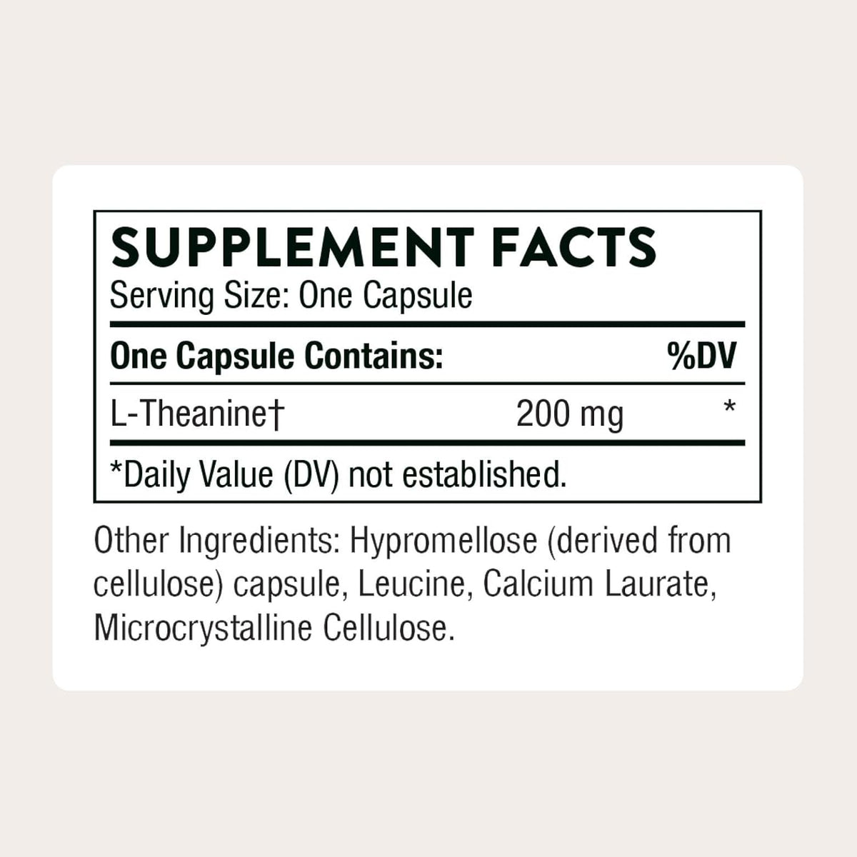 Thorne Theanine, 200 mg L-Theanine Supplement, 90 Capsules