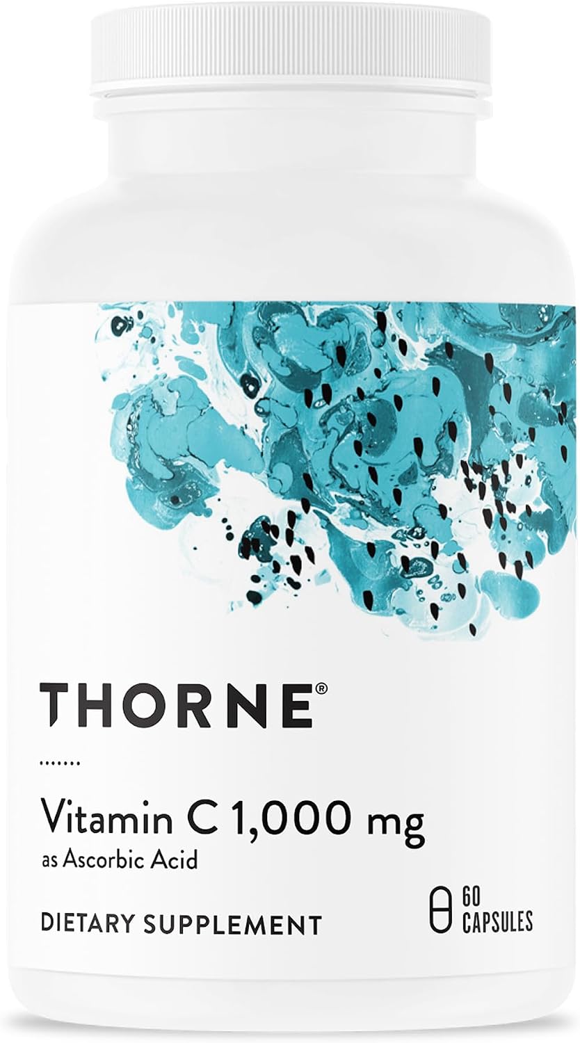 Thorne Vitamin C 1,000 mg, Ascorbic Acid Supplement, 60 Capsules