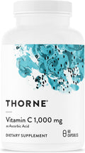 Thorne Vitamin C 1,000 mg, Ascorbic Acid Supplement, 60 Capsules