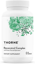 Thorne Resveratrol Complex, Supports Healthy Aging*, Trans-Resveratrol Supplement with Green Tea, Quercetin & Curcumin Phytosome, Third-Party Certified, Gluten, Dairy & Soy-Free, 60 Capsules