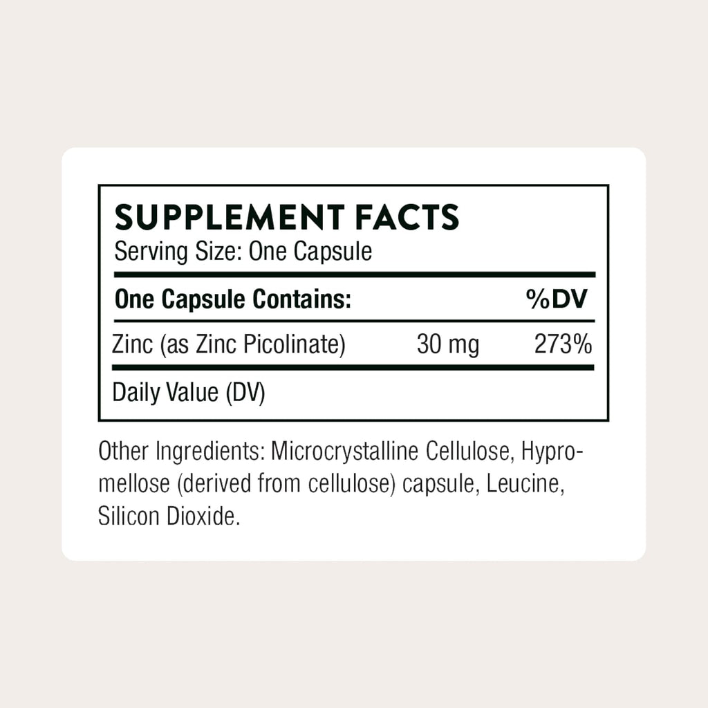 Thorne Zinc Picolinate 30 mg, Highly Absorbable Zinc