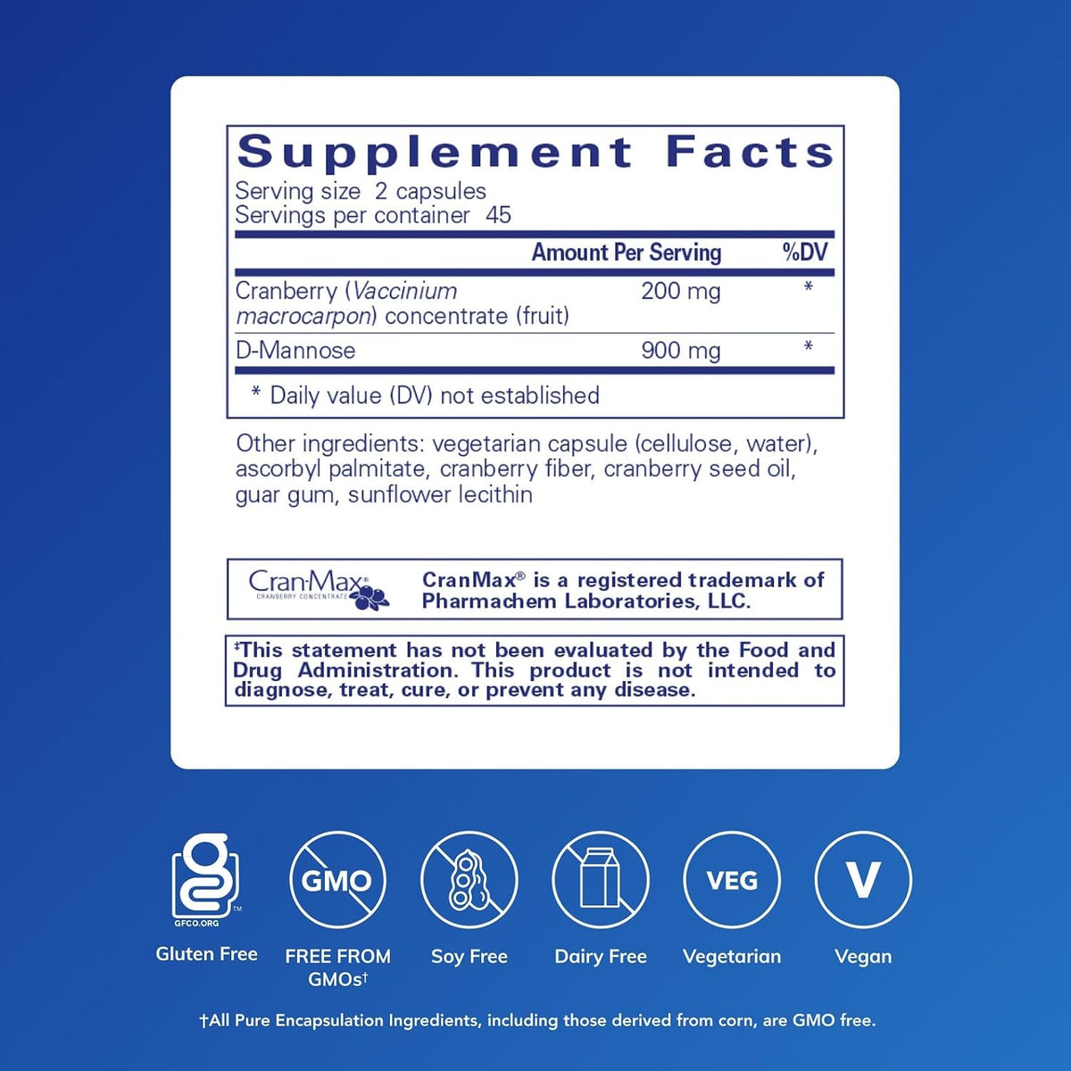 Pure Encapsulations Cranberry D-Mannose