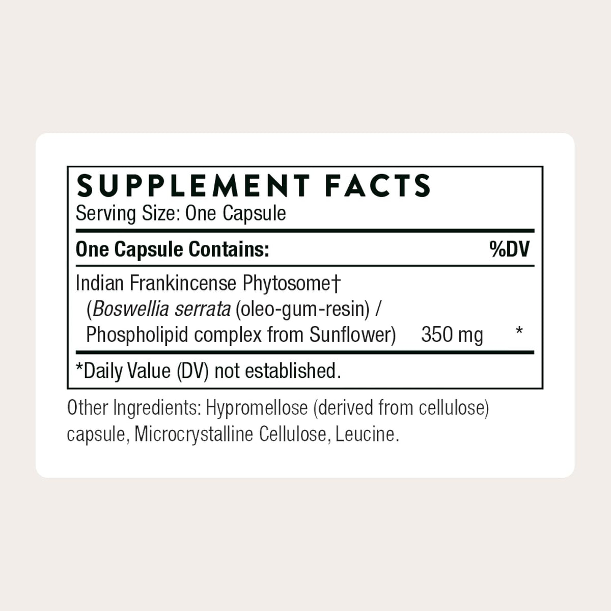 Thorne Boswellia Phytosome, 350 mg Indian Frankincense, 60 Capsules