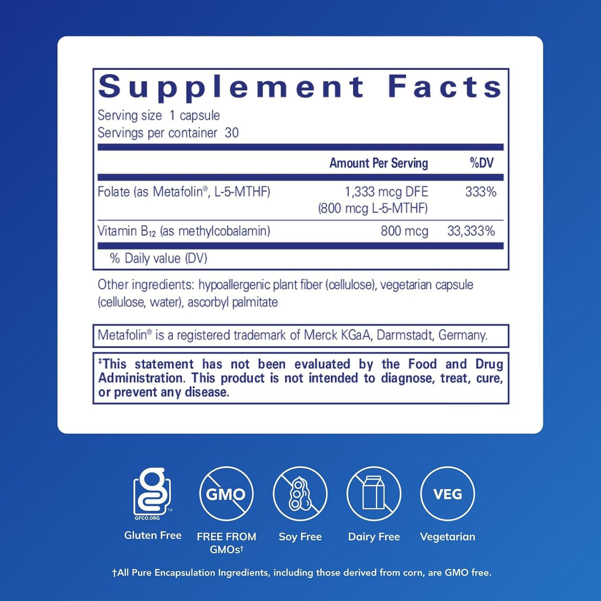 Pure Encapsulations B12 Folate
