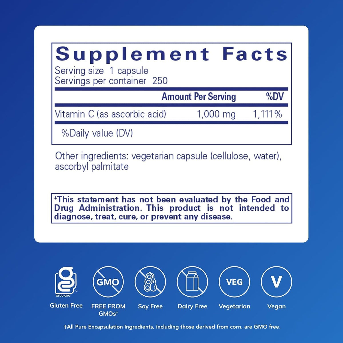 Pure Encapsulations Ascorbic Acid Capsules