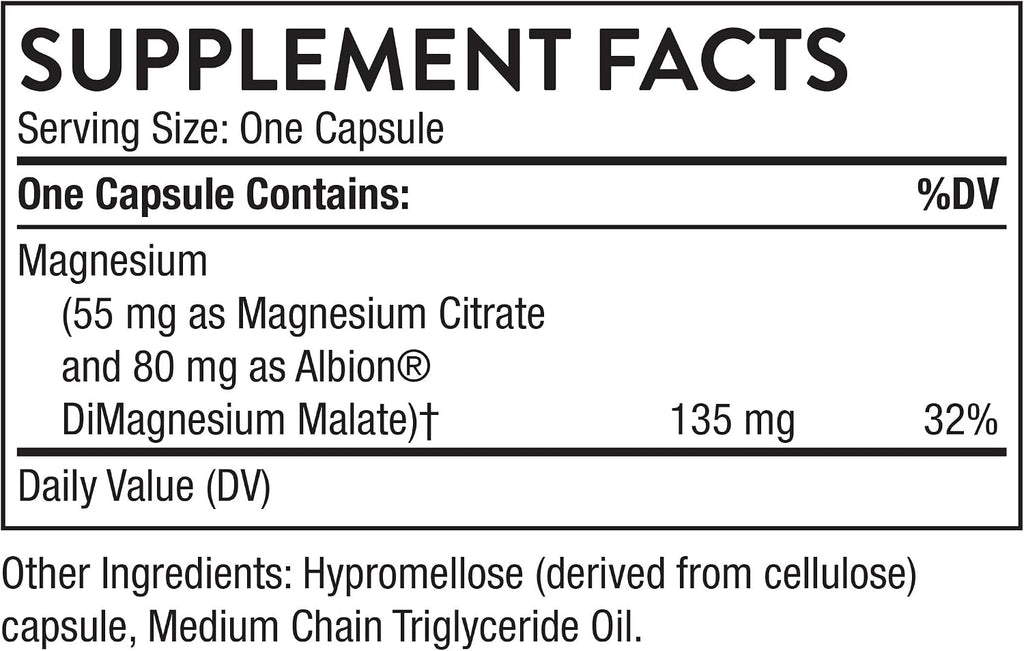 Thorne Magnesium CitraMate, Magnesium Citrate & Malate, 90 Capsules