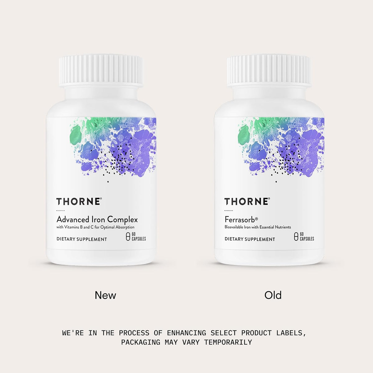 Thorne Advanced Iron Complex, Chelated Iron Supplement, 60 Capsules