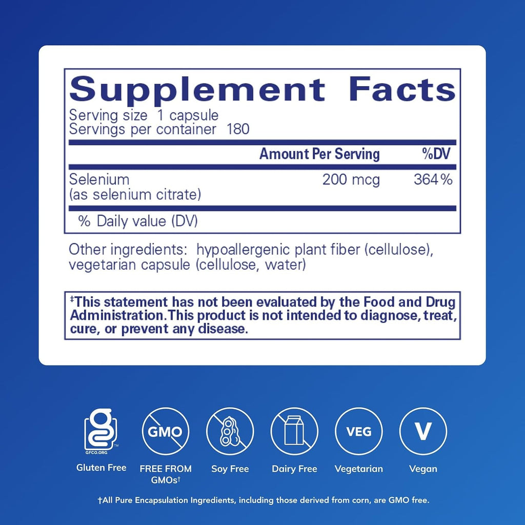 Pure Encapsulations Selenium (Citrate), 180 Capsules