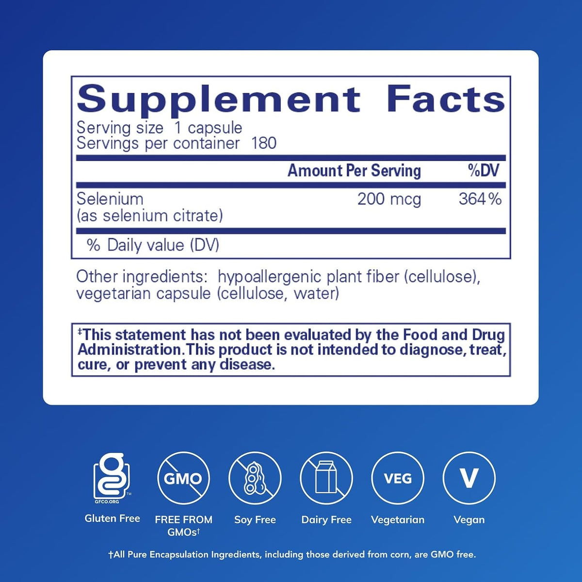 Pure Encapsulations Selenium (Citrate), 180 Capsules