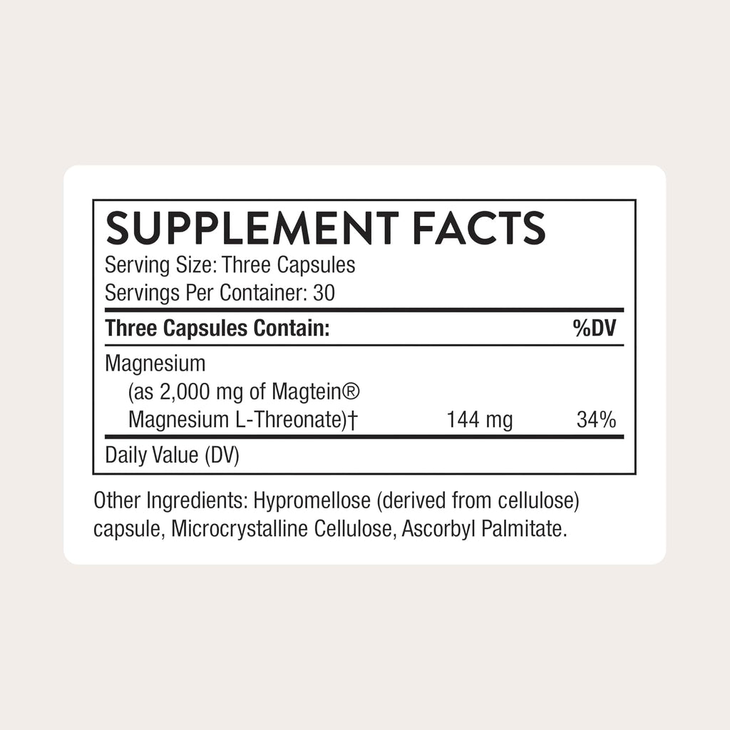 Thorne Cognitive Vitality, Magtein Magnesium L-Threonate, 90 Capsules