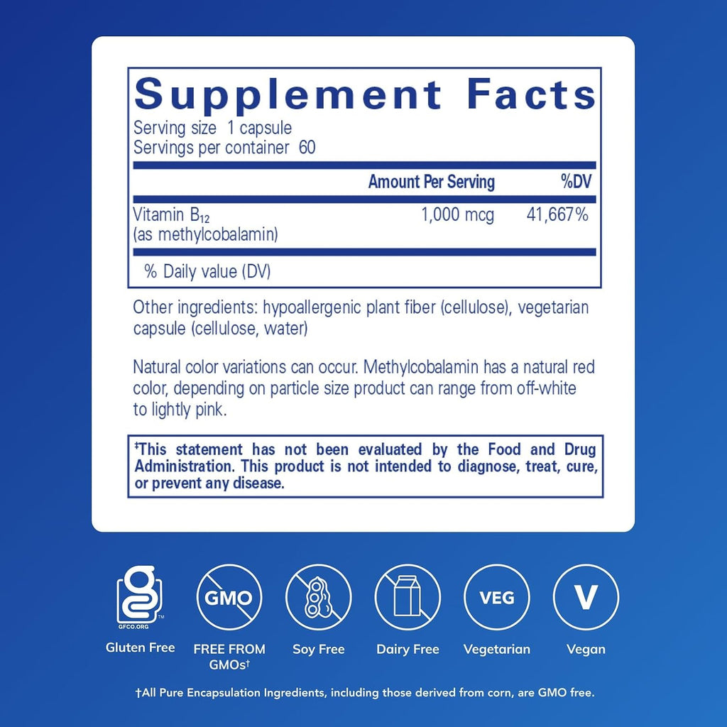 Pure Encapsulations Methylcobalamin 1,000 mcg