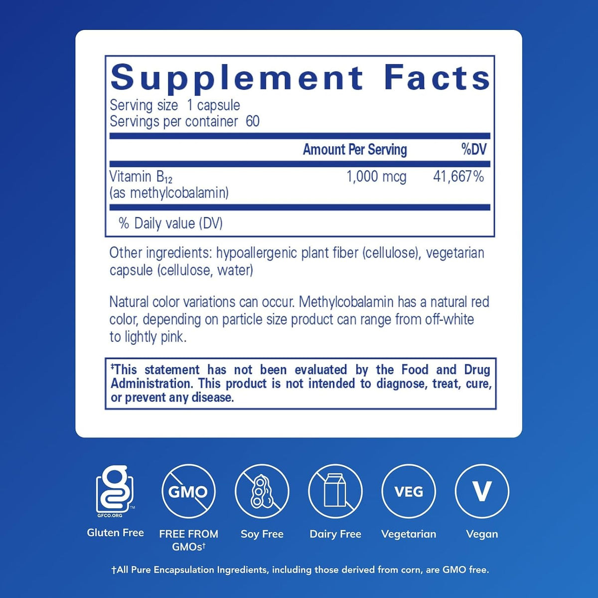 Pure Encapsulations Methylcobalamin 1,000 mcg