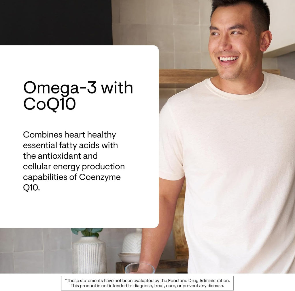 Thorne Omega-3 with CoQ10, Fish Oil Supplement with EPA & DHA, 90 Softgels