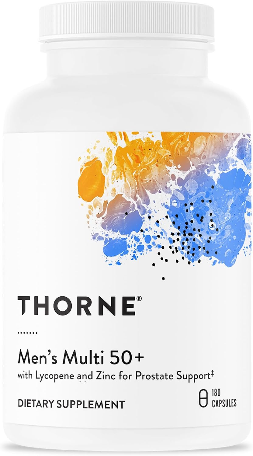 Thorne Men's Multi 50+, Comprehensive Daily Multi-Vitamin, 180 Capsules
