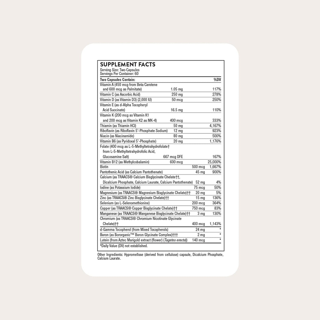 Thorne Basic Nutrients 2/Day, Vitamin & Mineral Formula