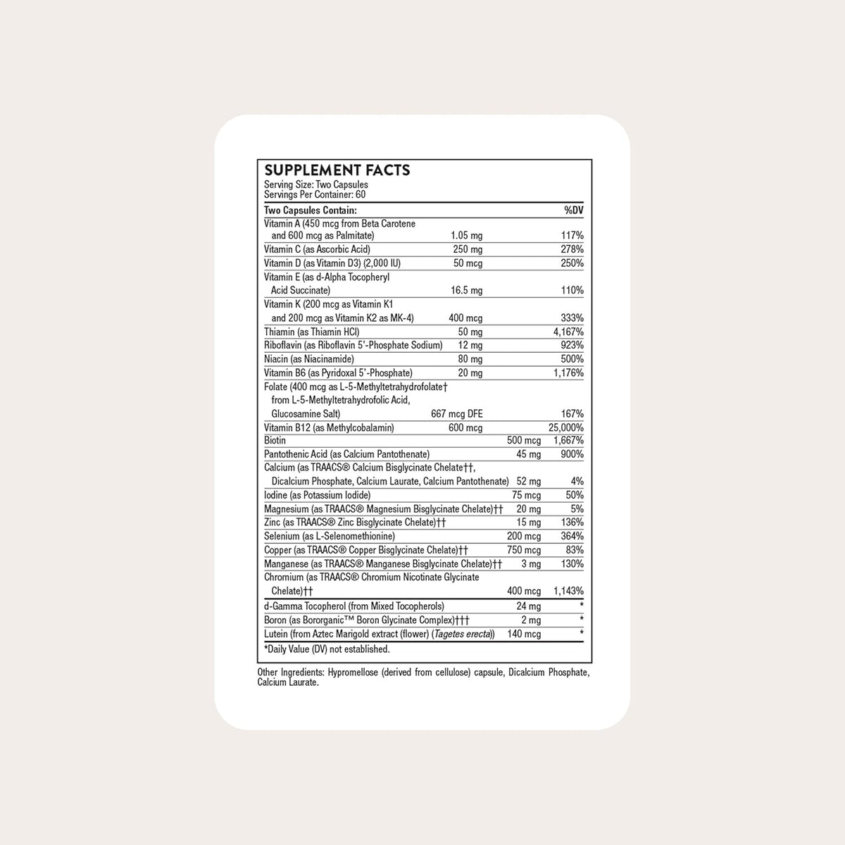 Thorne Basic Nutrients 2/Day, Vitamin & Mineral Formula