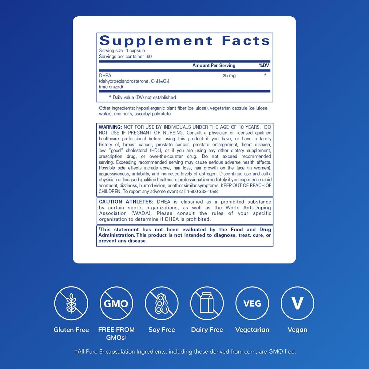 Pure Encapsulations DHEA 25 mg