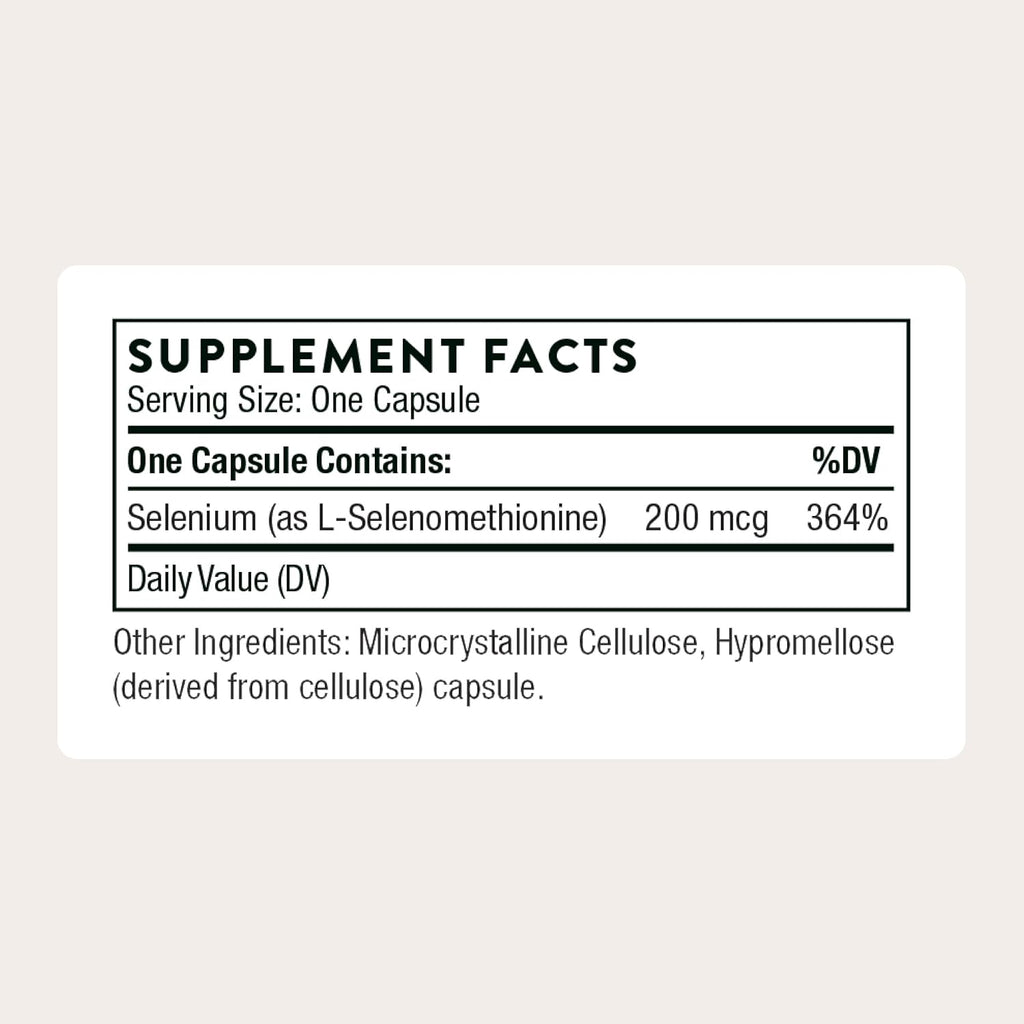 Thorne Selenium, 200 mcg L-Selenomethionine Supplement, 60 Capsules