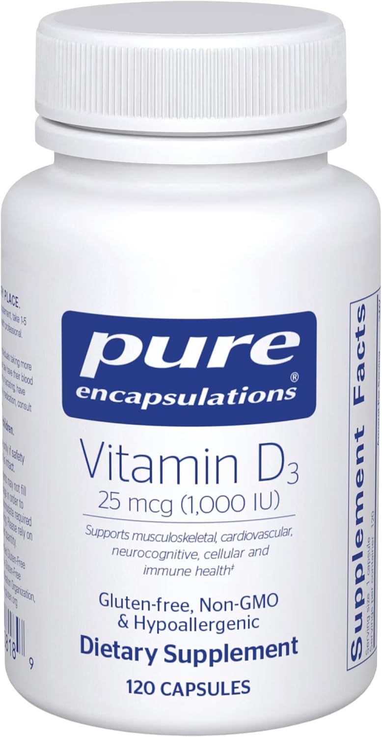 Pure Encapsulations Vitamin D3 25 mcg (1,000 IU)