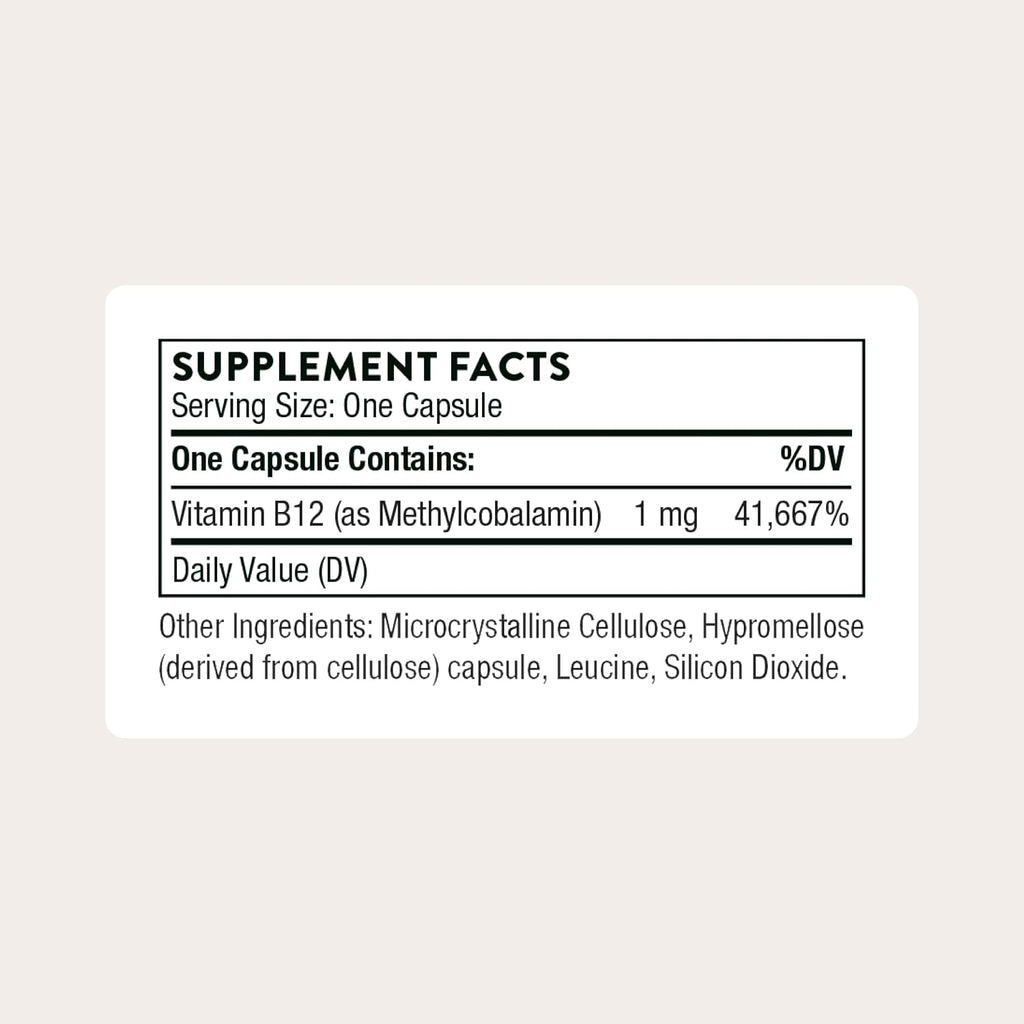 Thorne Vitamin B12 1,000 mcg, Active Methylcobalamin