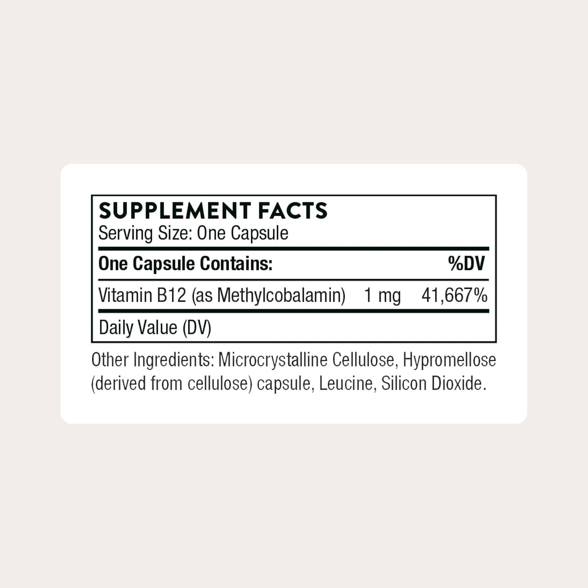 Thorne Vitamin B12 1,000 mcg, Active Methylcobalamin