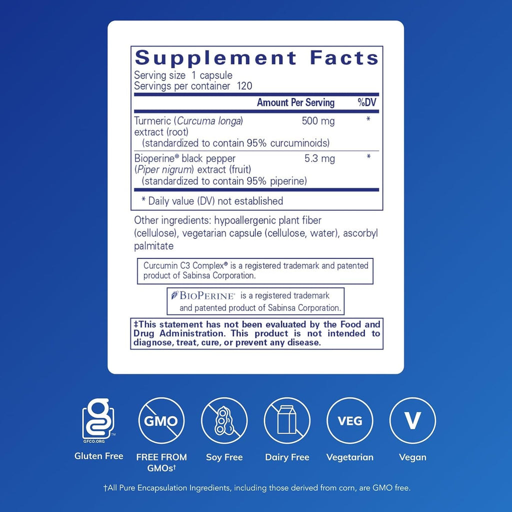 Pure Encapsulations Curcumin 500 with Bioperine