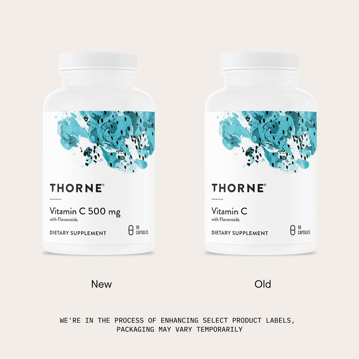 Thorne Vitamin C 500 mg, Citrus Bioflavonoids from Oranges, 90 Capsules