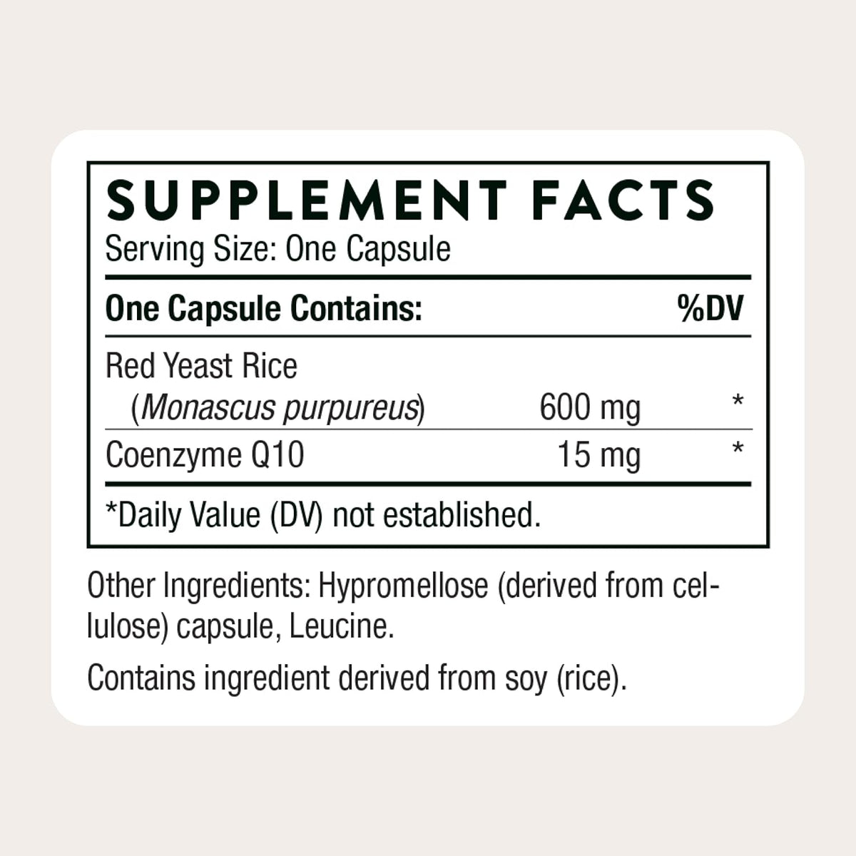 Thorne Red Yeast Rice + CoQ10, Provides Antioxidant Support*, 120 Capsules