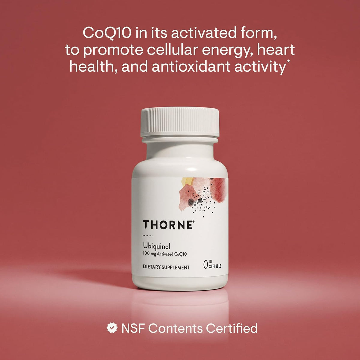 Thorne Ubiquinol, Coenzyme Q10 (CoQ10) 100 mg Supplement, 60 Softgels
