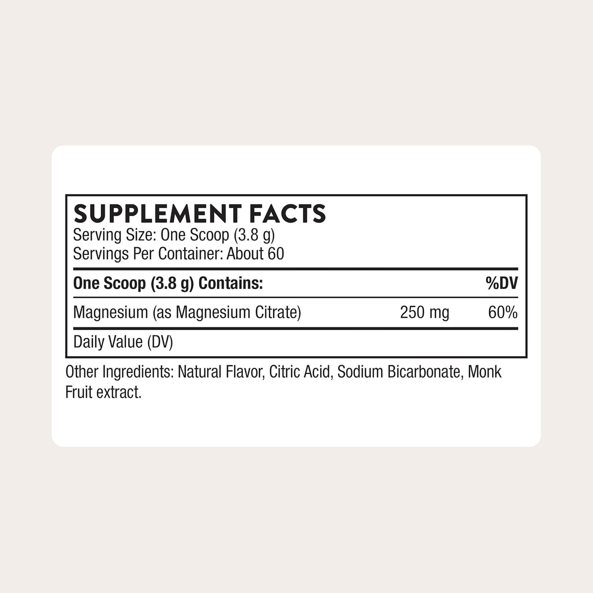 Thorne Magnesium Citrate Powder, 250 mg, Citrus Berry, 60 Servings