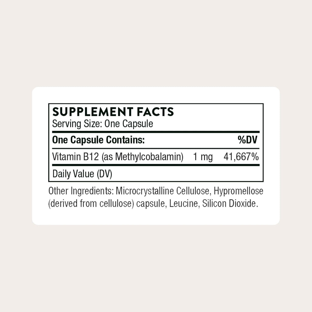 Thorne Vitamin B12 1,000 mcg, Active Methylcobalamin