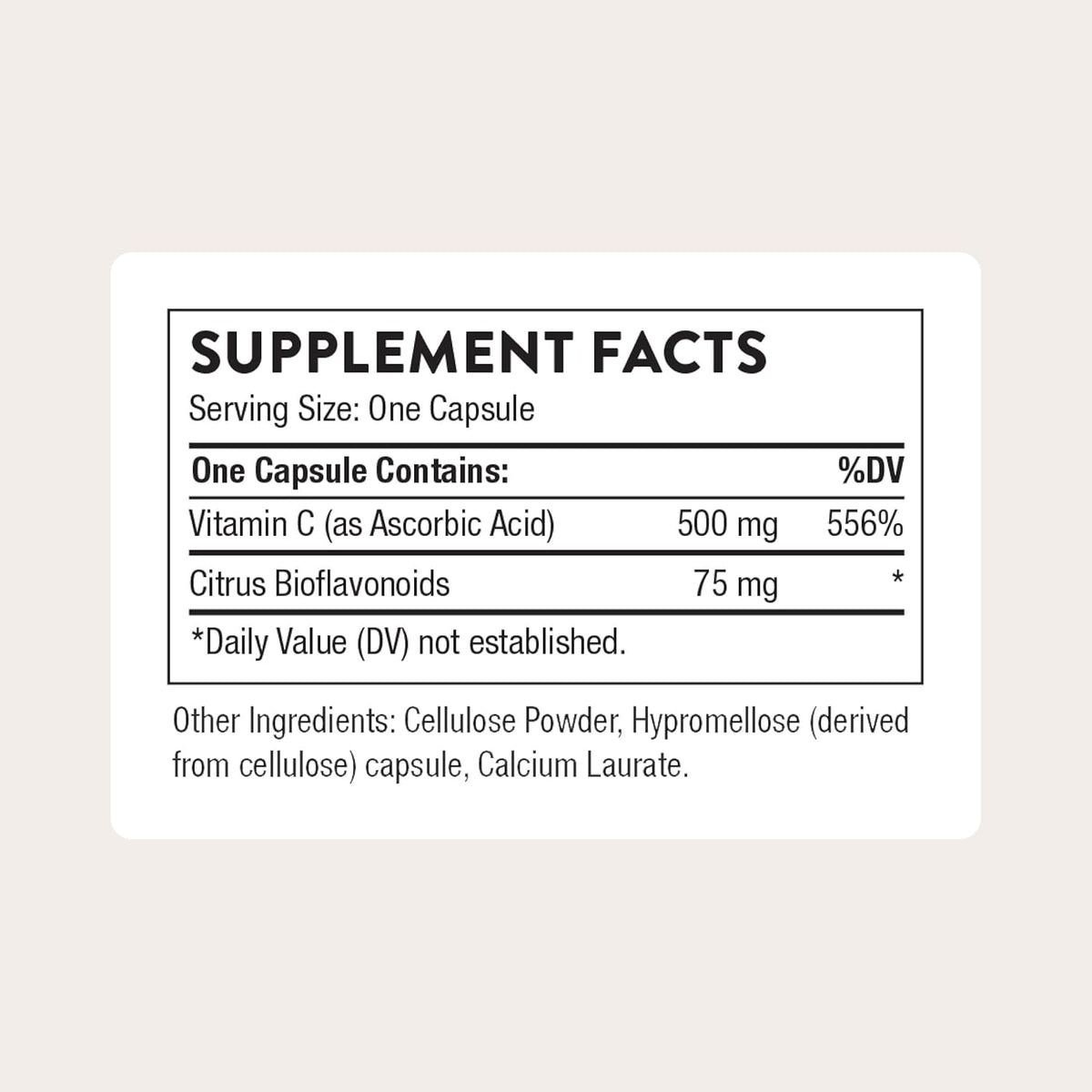 Thorne Vitamin C 500 mg, Citrus Bioflavonoids from Oranges, 90 Capsules