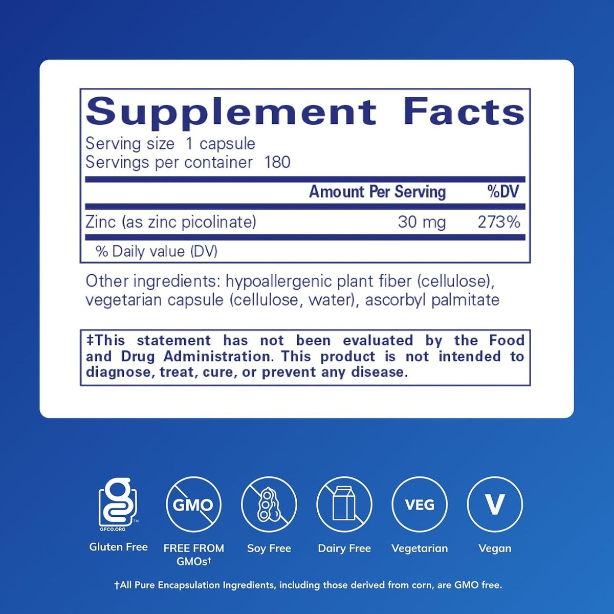 Pure Encapsulations Zinc 30 mg