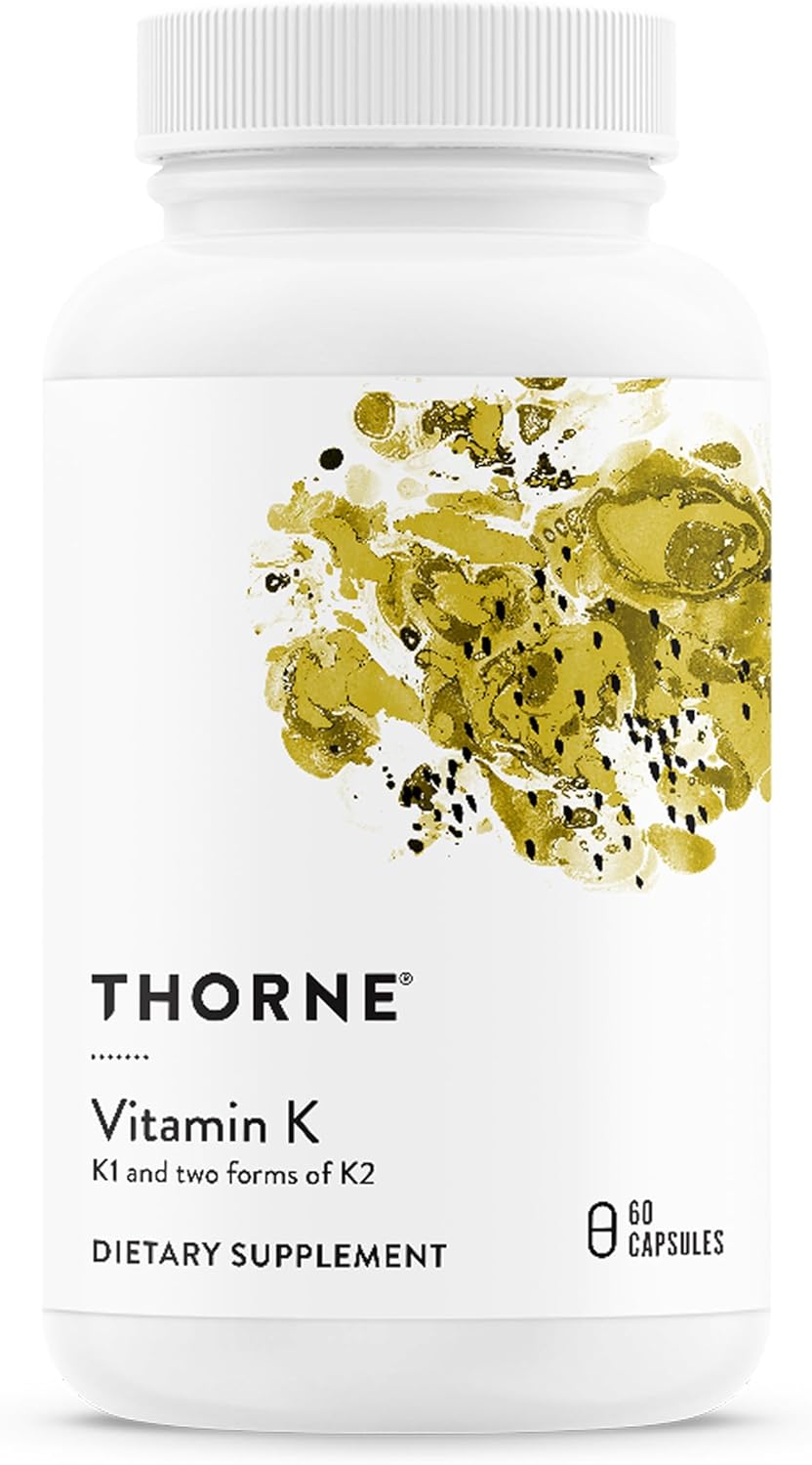 Thorne Vitamin K, Vitamins K1 and K2 (as MK-4 and MK-7), 60 Capsules