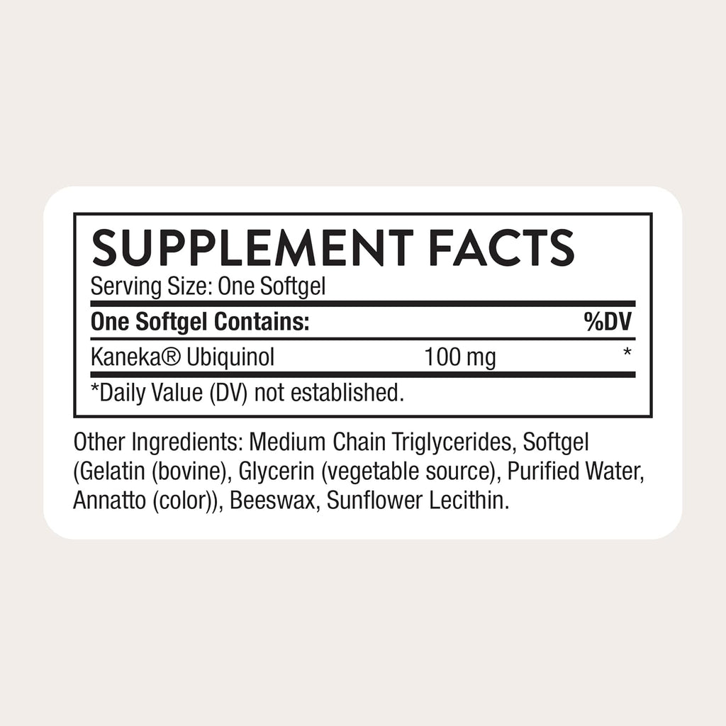 Thorne Ubiquinol, Coenzyme Q10 (CoQ10) 100 mg Supplement, 60 Softgels