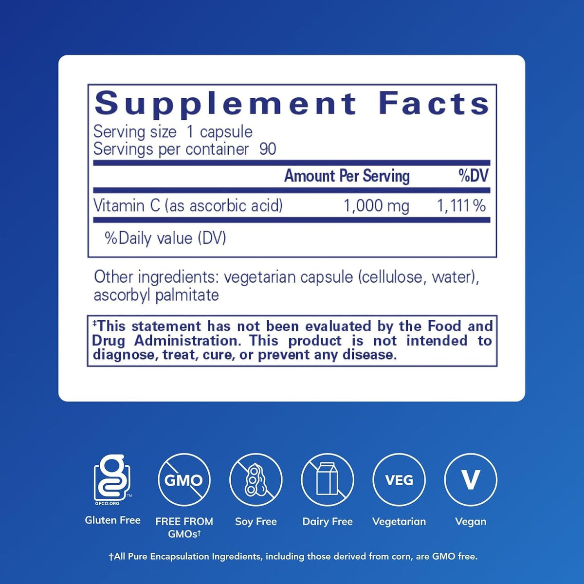 Pure Encapsulations Ascorbic Acid Capsules