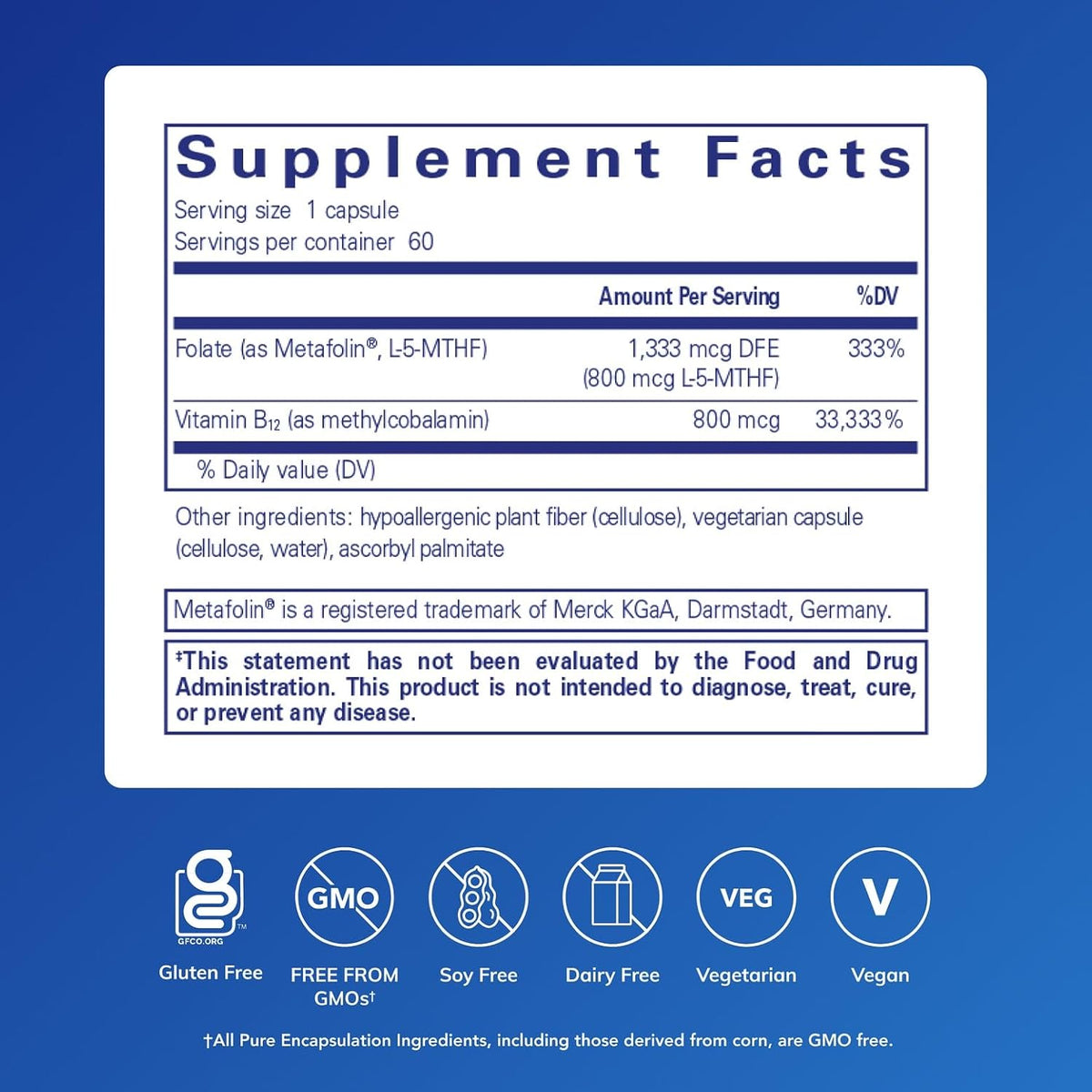 Pure Encapsulations B12 Folate