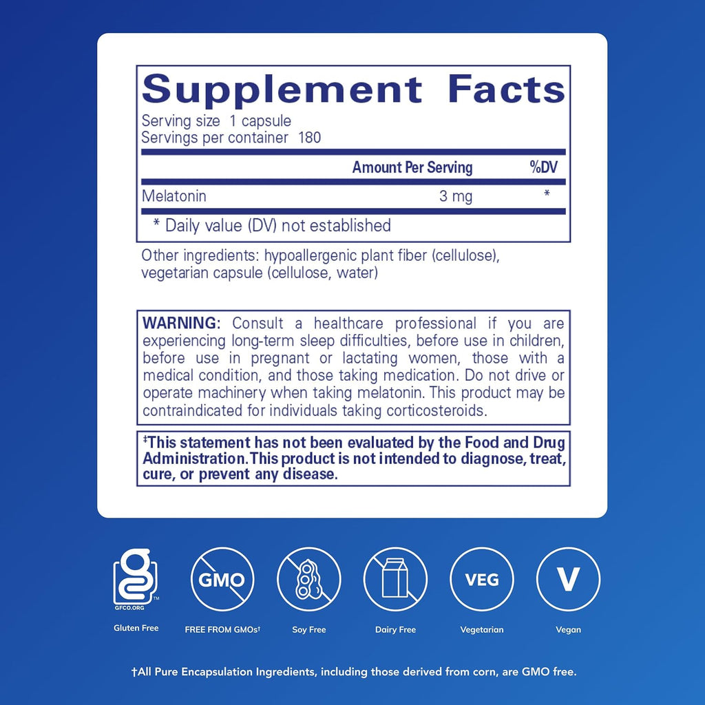Pure Encapsulations Melatonin 3 mg