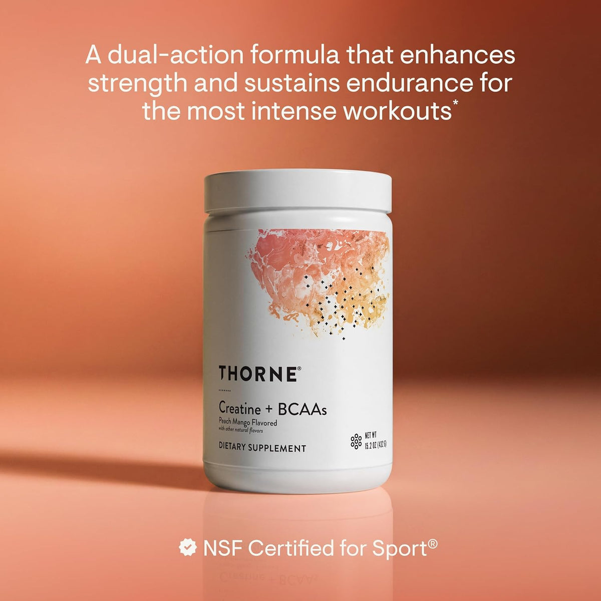 Thorne Creatine + BCAAs, 5 g Creatine Monohydrate & 5 g BCAAs, 30 Servings