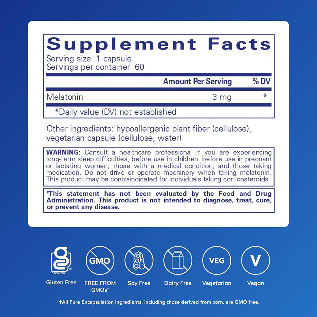 Pure Encapsulations Melatonin 3 mg
