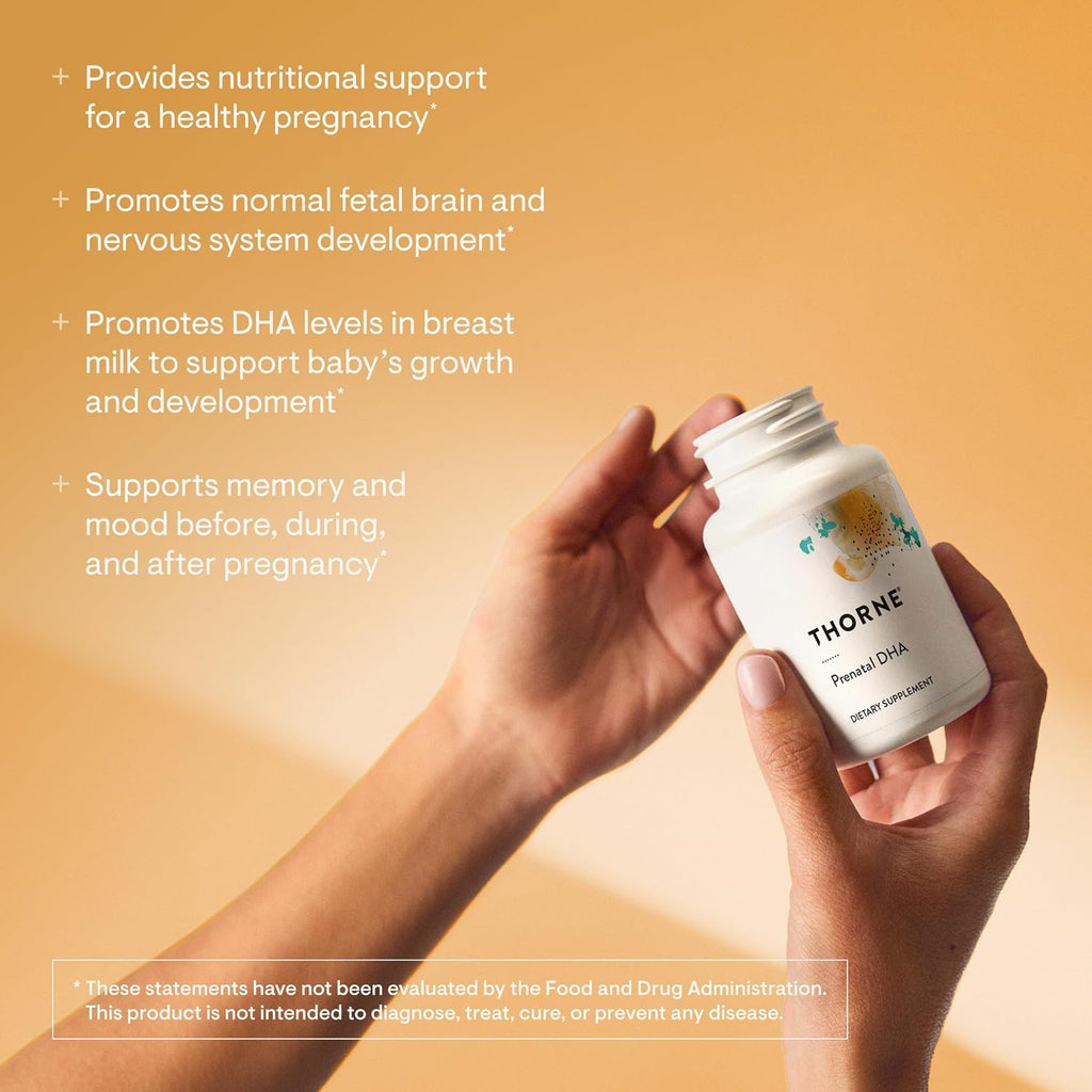 Thorne Prenatal DHA, Omega-3 Fish Oil with EPA & DHA, 60 Softgels