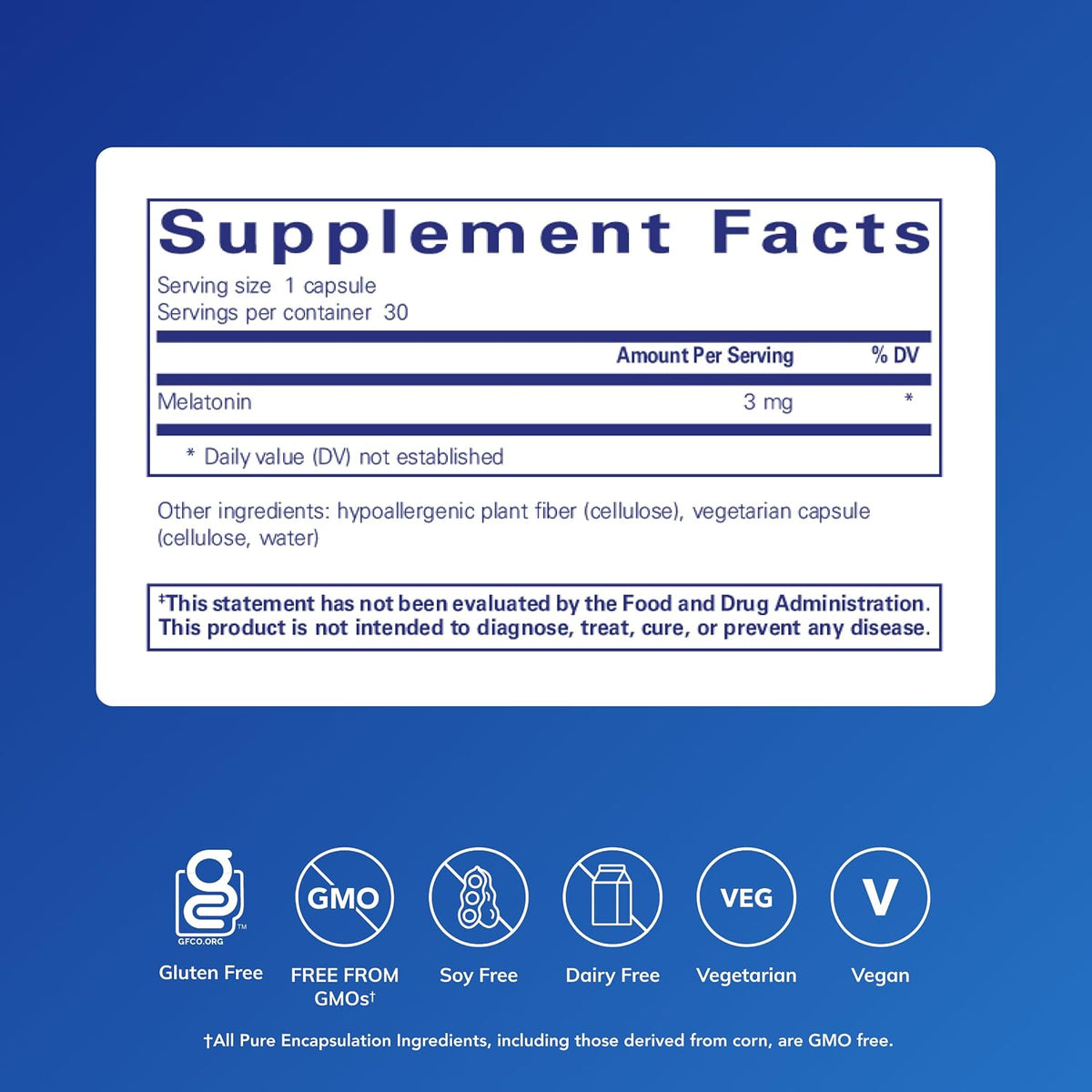 Pure Encapsulations Melatonin 3 mg