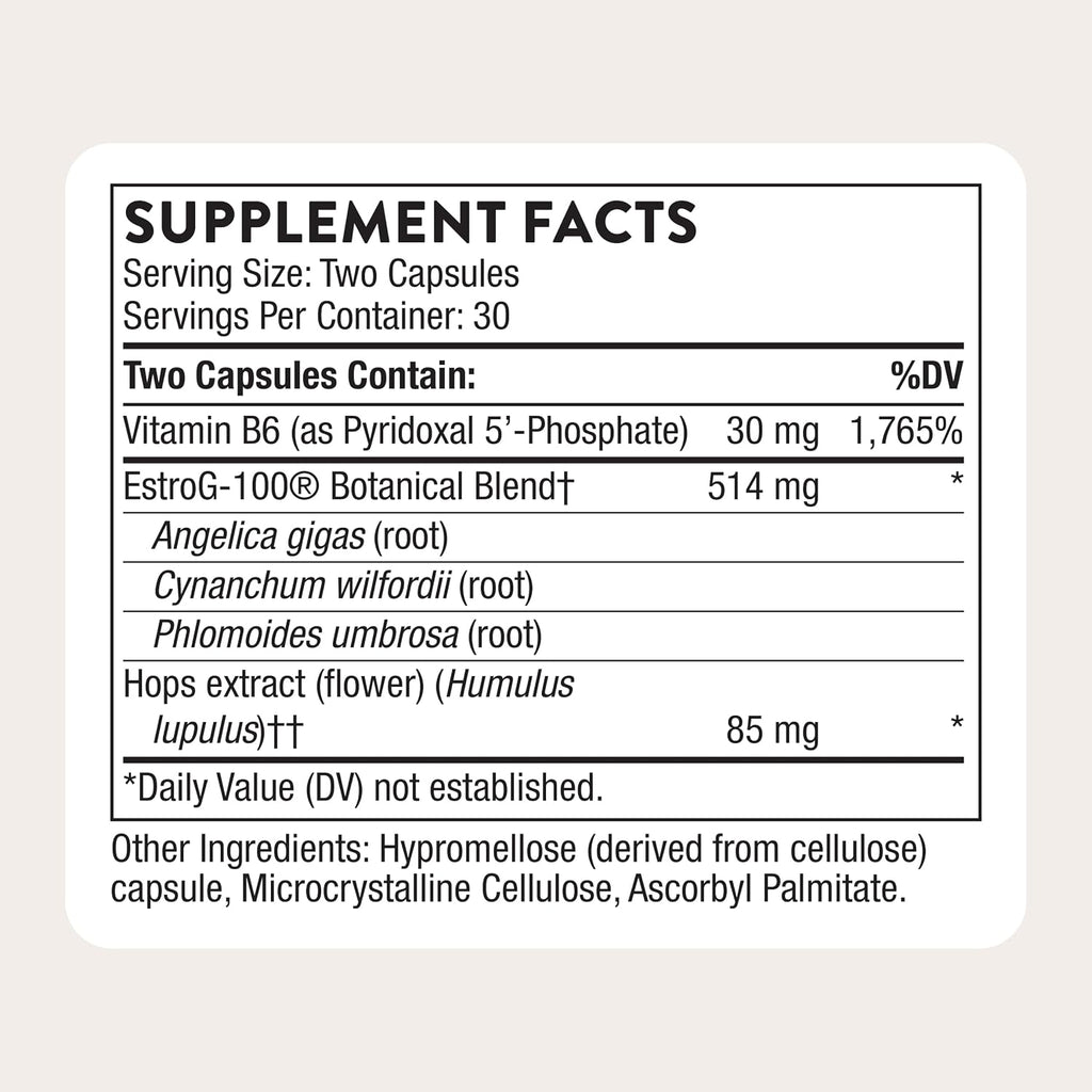 Thorne Perimenopause Complete, EstroG-100, Hops & Active B6, 60 Capsules