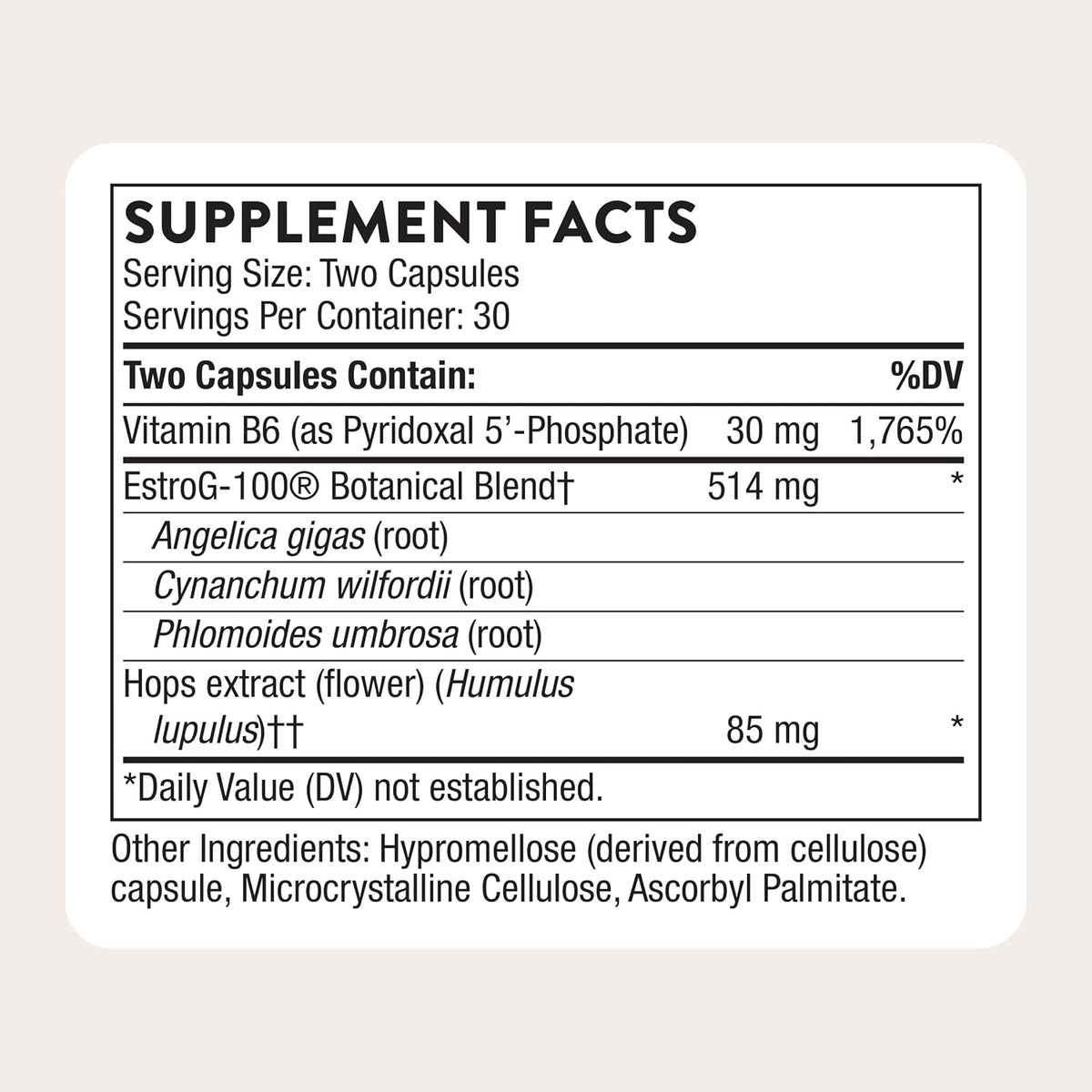 Thorne Perimenopause Complete, EstroG-100, Hops & Active B6, 60 Capsules