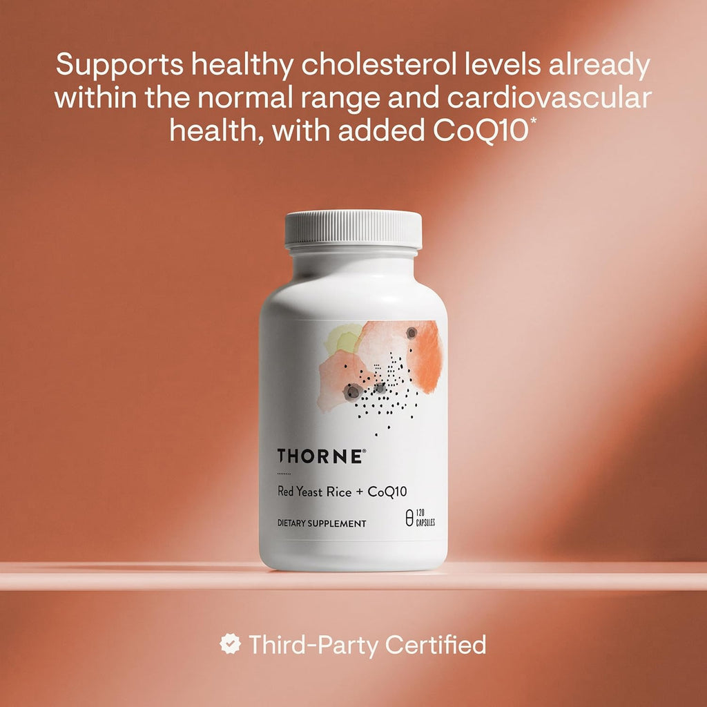 Thorne Red Yeast Rice + CoQ10, Provides Antioxidant Support*, 120 Capsules