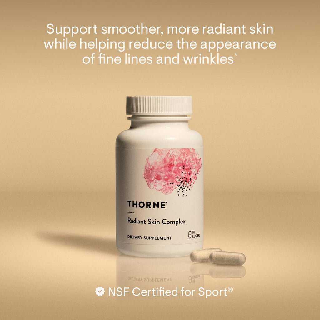Thorne Radiant Skin Complex, Hyaluronic Acid & Ovolux, 60 Capsules