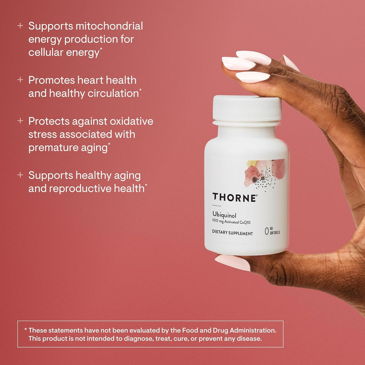 Thorne Ubiquinol, Coenzyme Q10 (CoQ10) 100 mg Supplement, 60 Softgels